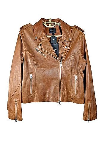 Lamarque Tan Leather Moto Jacket Leather Jacket (view 1)