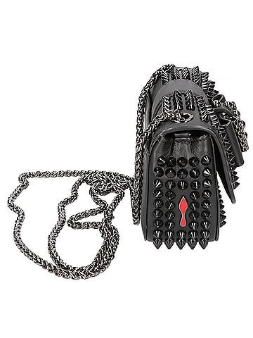 Christian Louboutin CHRISTIAN LOUBOUTIN 1145010 Sweet Charity Studded Chain Shoulder Bag, Black, Women's (view 2)