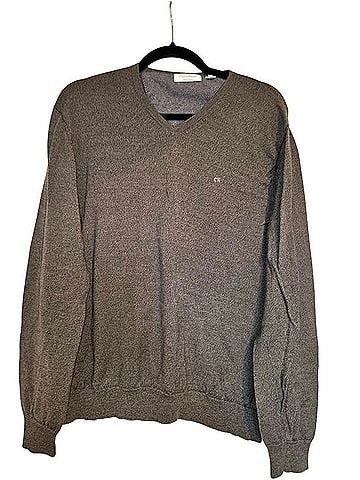 Calvin Klein Italian Merino Wool V-Neck Sweater Wool Sweater (view 1)