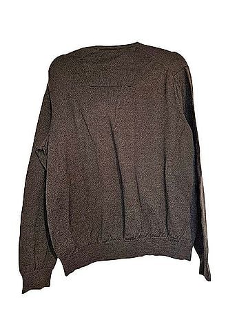 Calvin Klein Italian Merino Wool V-Neck Sweater Wool Sweater (view 2)