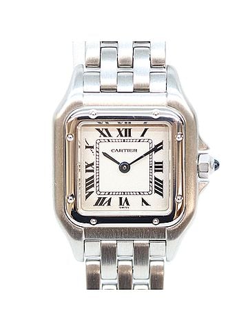 Cartier Cartier 90s W25033F5 Panthère de SM Quartz Stainless Steel Watch, Silver with Ivory Dial, Ladies (view 1)