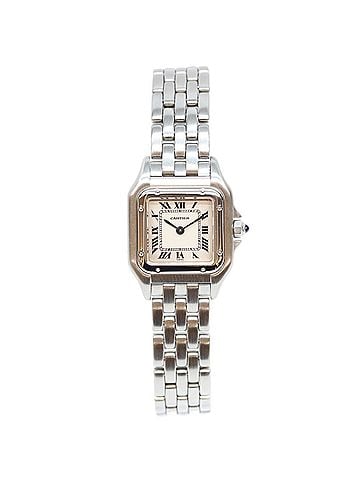 Cartier Cartier 90s W25033F5 Panthère de SM Quartz Stainless Steel Watch, Silver with Ivory Dial, Ladies (view 2)