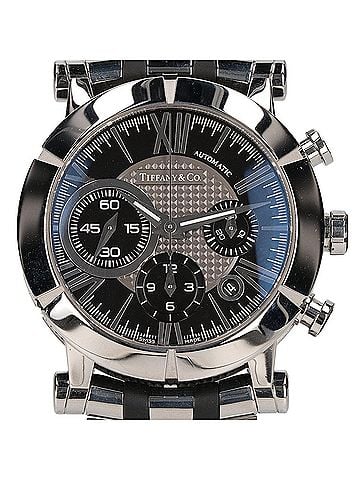 Tiffany & Co. TIFFANY&amp;Co. Tiffany &amp; Co. Z1000.82.12A10A00A Atlas Gent Chronograph Date See-through back Stainless steel rubber automatic men's watch (newly polished) (view 1)