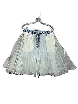 Unravel Project Denim Tulle Skirt Casual Skirt (view 2)