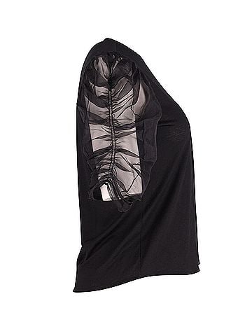 Sandro Sandro Paris Sheer Sleeved Blouse in Black Lyocell (view 2)