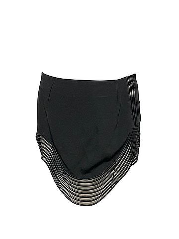 Stella McCartney Stella Mccartney Rib Wave Pipe Skirt in Black Rayon (view 1)