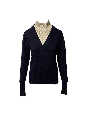 Sandro Sandro Jacques Mock Neck Pullover in Navy Blue Wool (view 1)