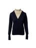 Sandro 100% Wool Blue Sandro Jacques Mock Neck Pullover in Navy Blue Wool Size 4 - photo 1