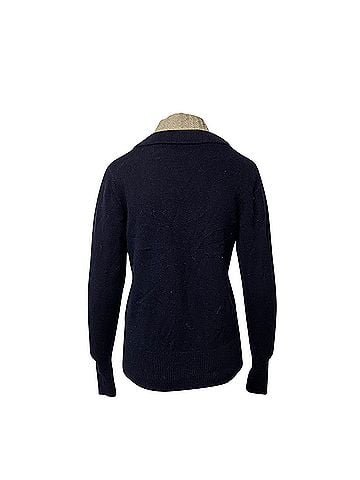 Sandro Sandro Jacques Mock Neck Pullover in Navy Blue Wool (view 2)