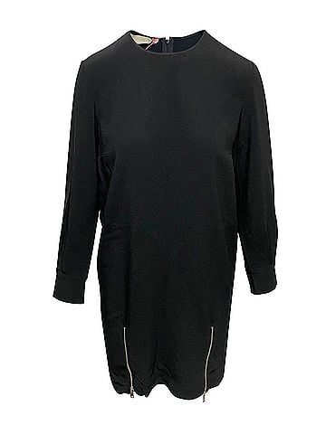Stella McCartney Stella McCartney Knee-Length Zipper Detail Dress in Black Rayon (view 1)
