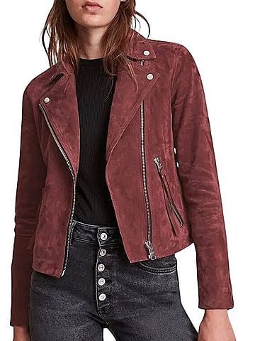 ALLSAINTS Suede Moto Jacket Jacket (view 1)
