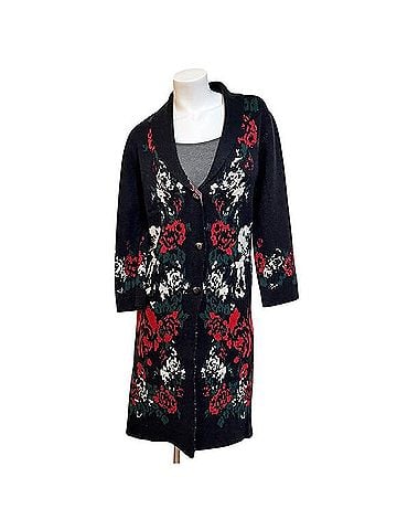 Vertigo Paris long knit floral jacquard Coat (view 1)