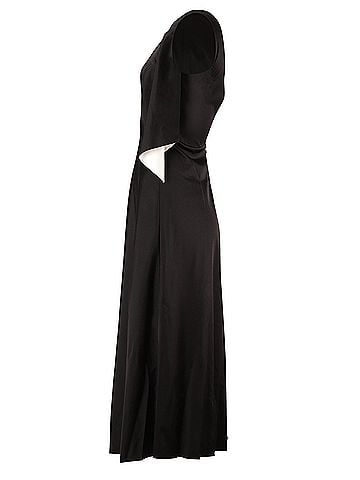 Balenciaga Balenciaga Cold Shoulder Midi Dress in Black Cupro (view 2)