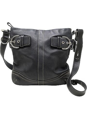 Coach COACH 1452 2-Way Shoulder Bag, Soft Duffle Leather, Black, Women's, 450346 (view 2)