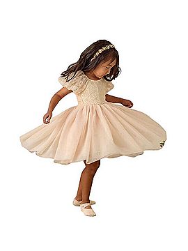 NORALEE Antique Puff-Sleeve Tulle Dress Cocktail Dress (view 2)