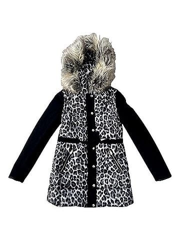 Juicy Couture Smokey Leopard Pitch Black Long Puffer Coat Coat (view 1)