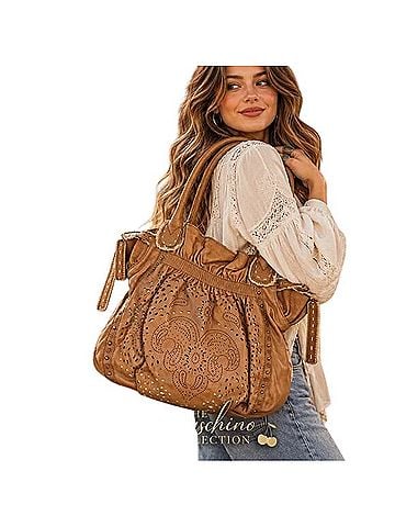 Lucky Penny Laser Cut Leather Shoulder Bag (view 1)