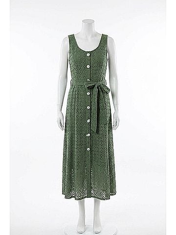 Entro Women's Sleeveless Midi Dress in Olive (view 1)