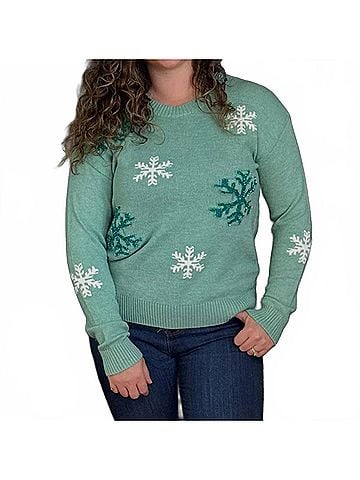 Staccato Seaside Snow Day Sweater in Mint (view 2)