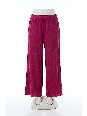She + Sky Women's Long Plisse Woven Pants in Magenta (view 1)