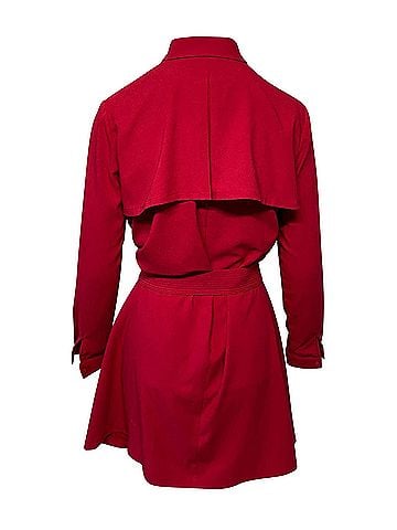 Maje Maje Longsleeve Belted Short Dress in Red Polyester (view 2)