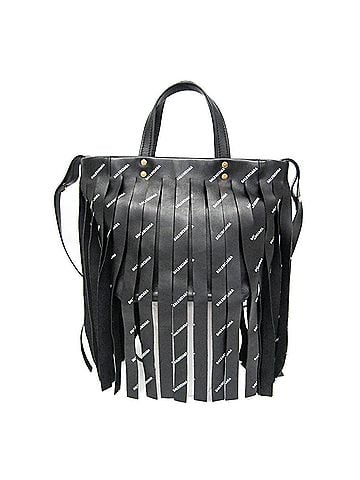 Balenciaga Balenciaga Laundry Cabas XS Fringe 517842 Women's Leather Handbag,Shoulder Bag Black (view 1)
