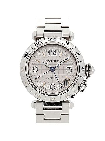 Cartier Cartier Pasha C Meridian GMT W31029M7 Silver Dial Watch (Boys' Size) (view 1)