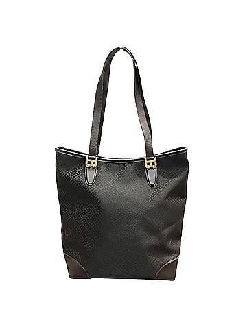 Bally Bally B logo monogram pattern tote bag, leather and nylon. (view 1)