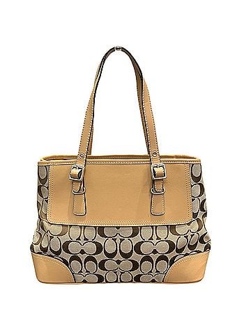 Coach Coach Signature Canvas Leather Tote Bag 6892 (view 2)