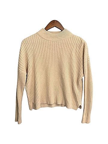 Madewell Recycled Cashmere Ribbed Mockneck Sweater Cashmere Pullover Sweater (view 1)