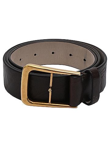 Brunello Cucinelli Brunello Cucinelli Buckled Belt in Dark Brown Leather (view 1)