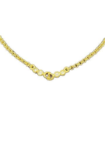 Christian Dior Christian Dior CD Logo Rhinestone Necklace, Gold Crystal, GP, Women's (view 1)