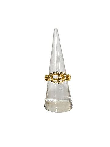 Christian Dior Christian Dior GP Claire Dilune Rhinestone Ring Gold Crystal Women's (view 1)