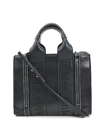 Chloé Chloé Chloe Woody Small Leather Shoulder Bag, Black, Women's, H32617i (view 1)