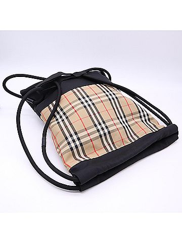 Burberry BURBERRY Nova Check Backpack 8023645 - Women's Backpack, Beige, Black, Multi-color Canvas, Nylon (view 2)