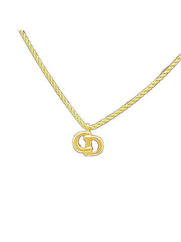 Christian Dior Christian Dior CD Logo Twist Chain Necklace, Gold GP, Women's (view 1)