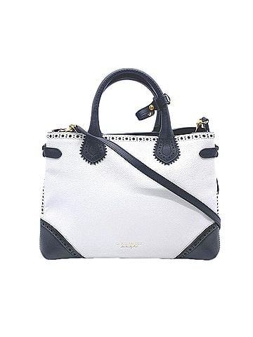 Burberry BURBERRY Calfskin Shoulder Bag Handbag White Black Calf Leather Women's (view 1)