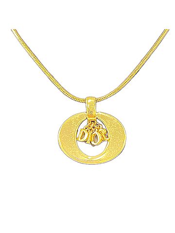 Christian Dior Christian Dior Logo Snake Chain Necklace Gold GP Women's (view 1)