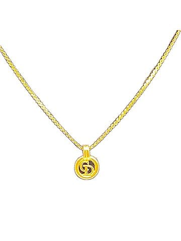 Christian Dior Christian Dior Metal Circle Logo Necklace, Gold GP, Women's (view 1)