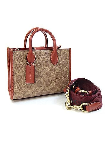 Coach Coach Signature Ace Tote Bag 17 CT891 Beige Red Brown Leather Shoulder Crossbody Women's COACH (view 1)
