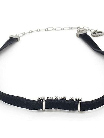 Christian Dior Christian Dior Dior Necklace J'ADIOR N0681ADRCY Black Velour Metal Rhinestone Choker Ribbon Women's DIOR (view 2)