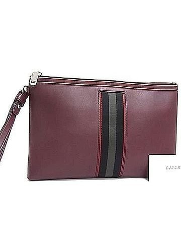 Bally BALLY Clutch Bag BOVINE PLAIN 25610 SHIRAZ 20 Bordeaux Leather Men's Second Wristlet (view 1)