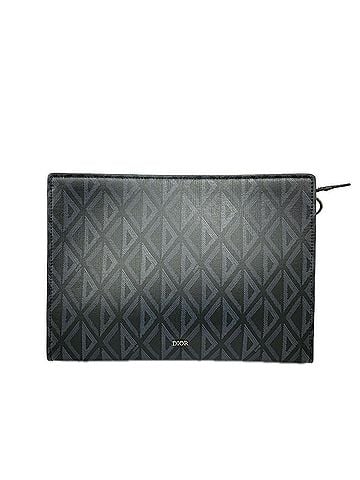 Christian Dior Christian Dior CD Diamond Clutch Bag, Black/Navy, PVC/Smooth Leather, Women's (view 1)