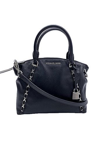 Michael Kors Michael Kors Leather Sadie Satchel 35H8SAEM2L Handbag, Black Leather, Women's (view 1)