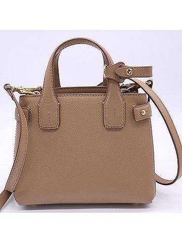 Burberry BURBERRY Calf Leather Baby Banner House Check 8067051 Shoulder Bag Beige Women's (view 2)