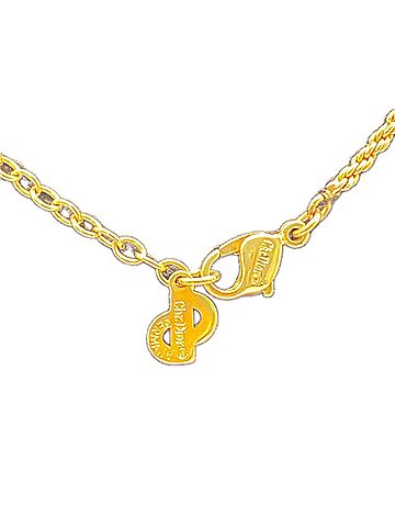 Christian Dior Christian Dior GP Emblem Circle Motif Chain Necklace, Gold GP, Women's (view 2)