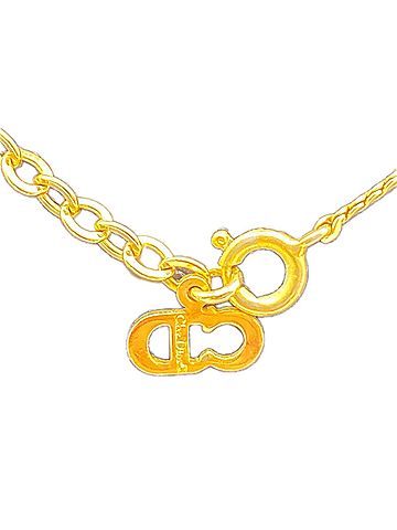 Christian Dior Christian Dior CD Logo Rhinestone Necklace, Gold GP, Women's (view 2)
