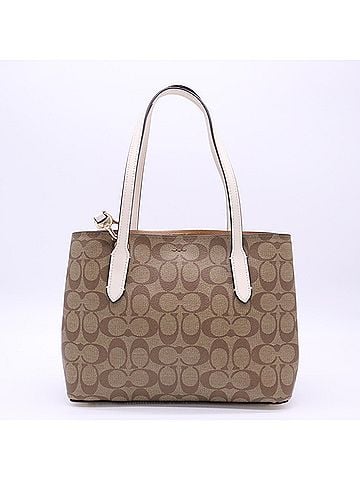 Coach COACH Signature Bag 73293 Handbag Beige White Women's (view 2)