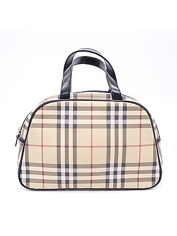 Burberry BURBERRY Nova Check Handbag, Beige, Black, Red, Women's (view 2)
