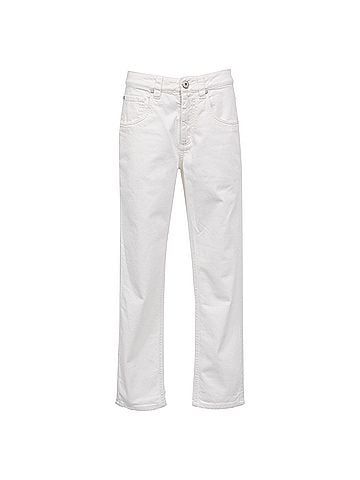 Brunello Cucinelli Brunello Cucinelli Straight-Leg Jeans in White Cotton (view 1)